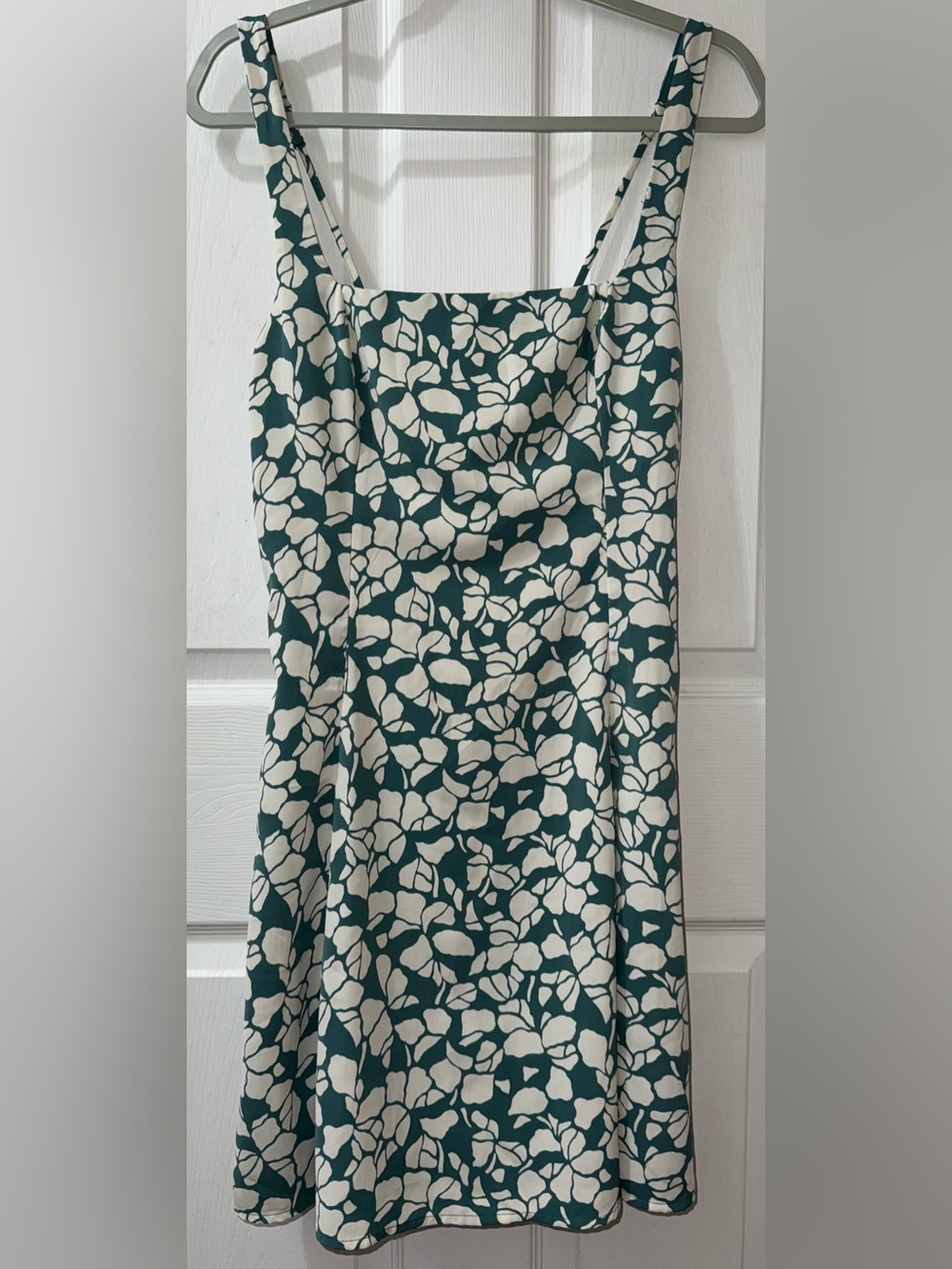 Abercrombie & Fitch Green and White Floral Squareneck Mini Dress Size ST